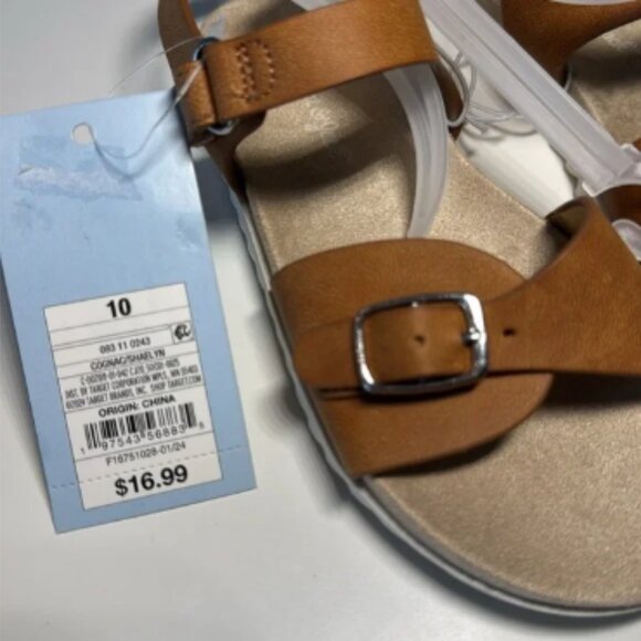 Cat & Jack Girls Tan Shoes – Size 10 – Adjustable Straps - Picture 2 of 4